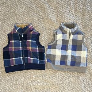 Carter's Plaid Vests in Blue and Gray